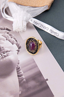 Кольцо (кристаллы сиреневые, аметист, 2,9х2,4 см) Италия Claudio Canzian 002 01 569