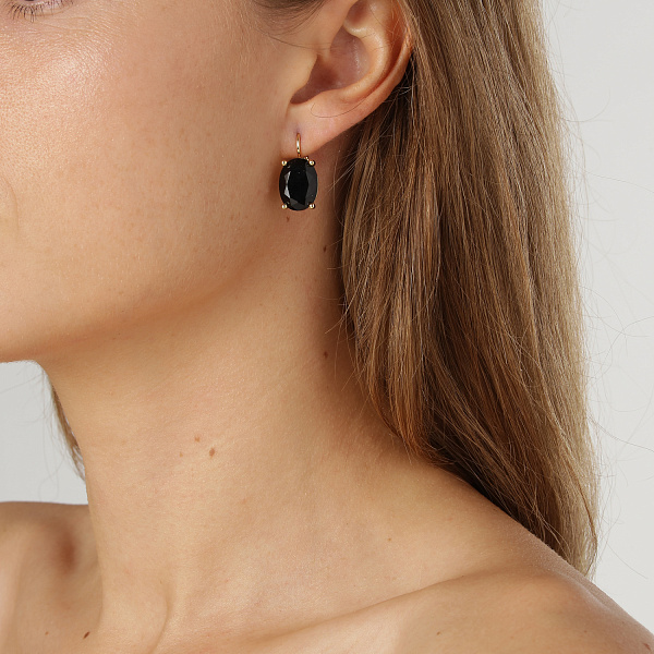 Серьги CHANTAL (кристалл черный, г/п: золото, 1,7х1,2 см) Дания DYRBERG/KERN 430084