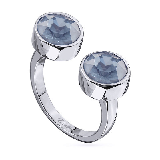 картинка Кольцо (кристалл байкальский лед, 8 мм, г/п: родий, р.18)  SW00 0031R-166R-8 Uvelina ювелирный  магазин Калина являющийся официальным дистрибьютором в России 