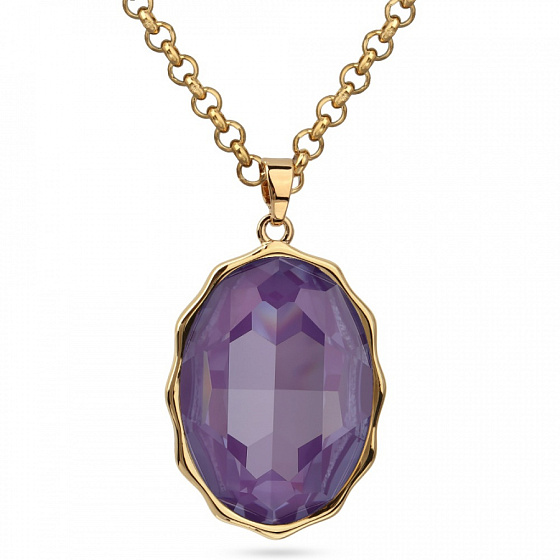 картинка Кулон Сияние (кристаллы пурпурные, 90-95 см, г /п: золото) Uvelina SW00 0095G-161P ювелирный  магазин Калина являющийся официальным дистрибьютором в России 
