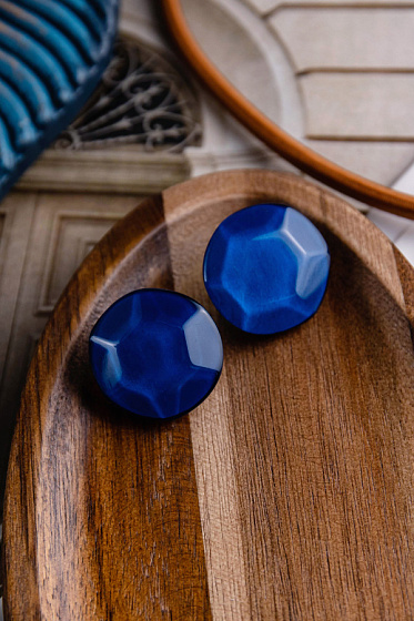 картинка Пусеты Adamas синий 2.3 см Голландия ZSISKA 8430502BLUEQ00 ювелирный  магазин Калина являющийся официальным дистрибьютором в России 