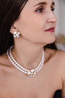 Клипсы (перламутр, г/п: золото. 2.4х2.4см) Франция Philippe Ferrandis MISS CAMELIA MC10