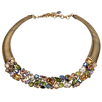 Колье (кристаллы разноцветные, 60х2,3см регулируется) Италия Claudio Canzian 002 05 813