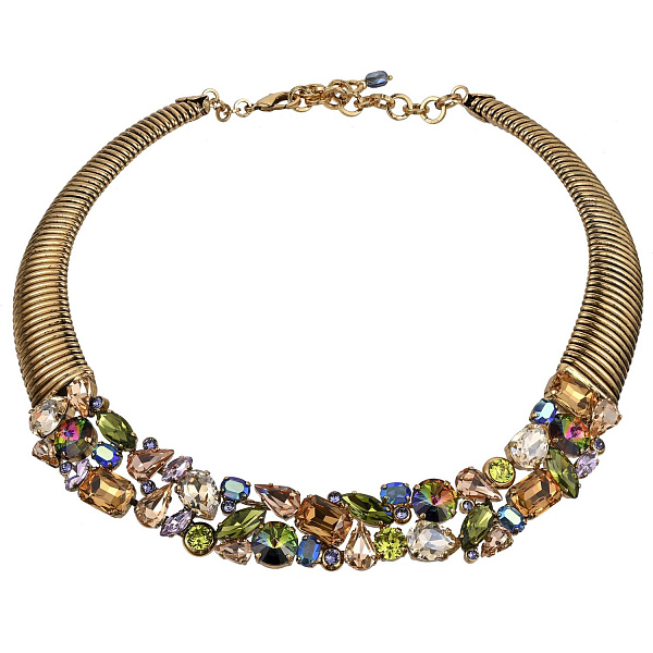 Колье (кристаллы разноцветные, 60х2,3см регулируется) Италия Claudio Canzian 002 05 813