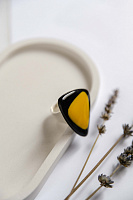 Кольцо Boomerang желтая/черная регулир. ENZO BENZO Италия