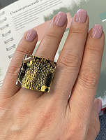 Кольцо Quadro Cold 19 золото/черное ENZO BENZO Италия