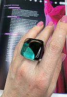 Кольцо Frazioone Quadro 18 бирюза/черный ENZO BENZO Италия