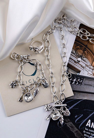 картинка Колье (кристалл прозрачный 80 см) RUS801 Испания Ciclon Э/коллекция ювелирный  магазин Калина являющийся официальным дистрибьютором в России 