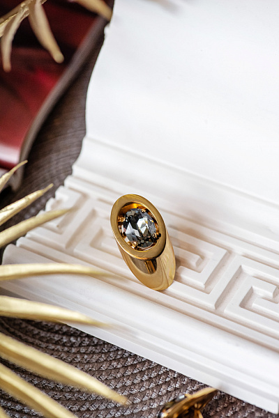 Кольцо Планета (кристалл графит) Италия  Claudio Canzian 002 01 378