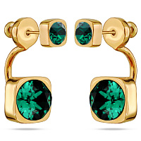 Серьги Теннис (Кристаллы темно-зеленые, 4мм, 8 мм, г/п: золото) Uvelina SW00 0004G-205E