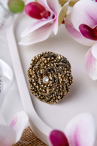 картинка Кольцо Цепи (кристалл прозрачные, 3.9х3.5 см. регулируется) Италия  Claudio Canzian 002 01 594 ювелирный  магазин Калина являющийся официальным дистрибьютором в России 