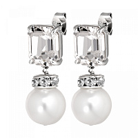 Серьги WALI (кристалл прозрачный, майорка, г/п: родий, 2,8х1 см) Дания DYRBERG/KERN 460021