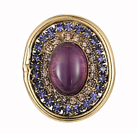 Кольцо (кристаллы сиреневые, аметист, 2,9х2,4 см) Италия Claudio Canzian 002 01 569