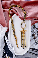 Колье Арт-деко (кристаллы черный, графит, 8,5х2,6 см, 63+6 см) Италия Claudio Canzian 002 05 826