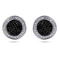 Пусеты Галактика (кристаллы черные, г/п: родий) Uvelina SW00 0060R-280E1