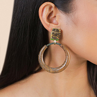 Серьги Komodo (Камень острова Мактан, дуб, 7,5х5,6 см) 12-90380 Nature Bijjoux Франция