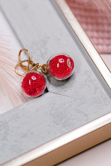 картинка Серьги Sand красный d1.4 см Италия ENZO BENZO  ювелирный  магазин Калина являющийся официальным дистрибьютором в России 