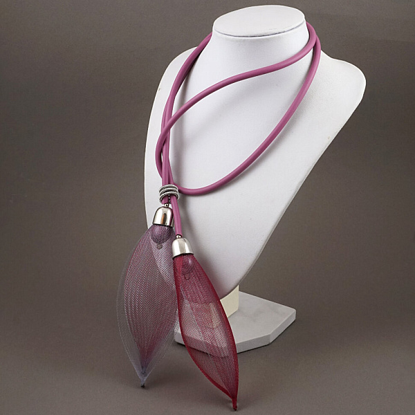 Колье MURANO сетка 2 цветка дл. Италия