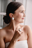 Клипсы (майорка, г/п: родий, 2,2х2,2 см, 22 гр.) Испания Madreperla 020 02 115