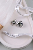 Серьги (кристалл графит, 1,6х1,6 см, 10гр.) Италия Claudio Canzian 002 02 804