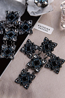 Серьги (кристаллы Swarovski, 7.5х6 см, г/п: золото, 15 гр.) Katerina Vassou KV26.1-404927B