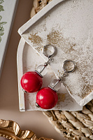 Серьги MURANO Sfere алые Италия