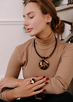 Кольцо Maretti черное/золотое ENZO BENZO 