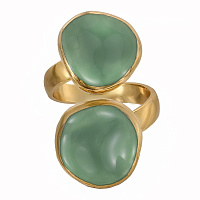 Кольцо (керамика зеленый, г/п: золото, размер регул. D 1.5 см) Испания 01901005 Maximilianas 