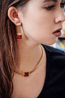 Кольцо (кристалл красный) Италия  Claudio Canzian 002 01 454