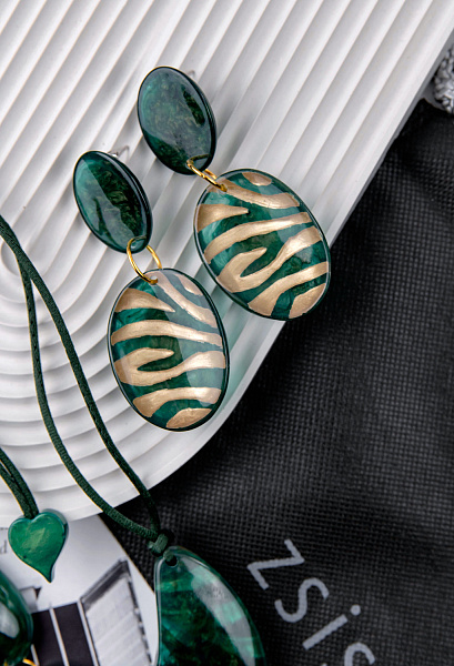 Серьги Lilith зеленый Голландия ZSISKA