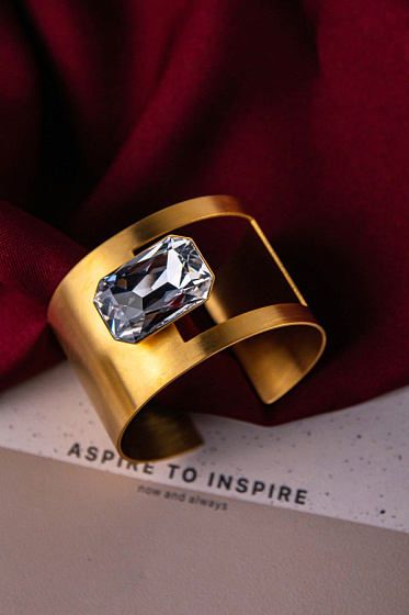 картинка Браслет (кристалл прозрачный, г/п: золото, регулир.) Греция Katerina Vassou KV25.2-308968GCRYSTAL ювелирный  магазин Калина являющийся официальным дистрибьютором в России 