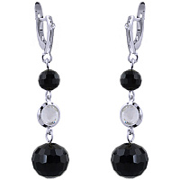 Серьги Агат, кристаллы Sw, г/п: родий 3100 Китай GR11 0014-1 Uvelina