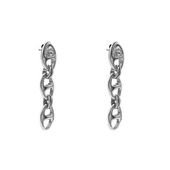 картинка Серьги Ciclon 251604-66 (кристалл прозрачный,г/п: серебро, 6х1.2 см) Испания Amarre ювелирный  магазин Калина являющийся официальным дистрибьютором в России 