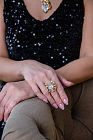 Кольцо Подкова (кристалл прозрачный, 2,7х2,2 см.) Италия Claudio Canzian 002 01 575