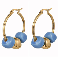 Серьги (керамика голубой, г/п: золото, 3.5х3 см) Испания 01902018 Maximilianas