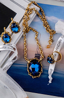 Кольцо (Кристалл синий, 1,8х1,3 см, регулируется) Италия Claudio Canzian 002 01 562