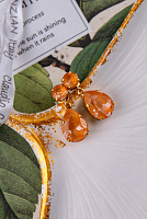 Серьги (кристалл цвета манго, 2,8х1,3 см) Италия  Claudio Canzian 002 02 558