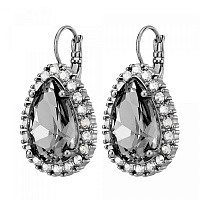 Серьги FLORA (кристалл графит, прозрачный, г/п: родий) Дания DYRBERG/KERN 450078