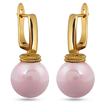 Серьги (майорка холодно-розовая 14 мм, г/п: золото) Uvelina MG00 0018G-02E