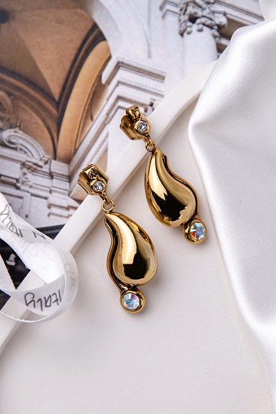 Серьги (кристалл мультиколор, прозрачный, 4.7х1.7 см, 12 гр.) Италия Claudio Canzian 002 02 900