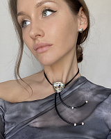 Колье Ciclon 251809-10 (кристалл графит, г/п:серебро, до 43 см, кулон 3,5х3,5 см) Испания Amarre 