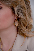 Серьги (розовый кварц, кристалл: розовый, 4,4х2,4 см, 25гр.) Италия  Claudio Canzian 002 02 771