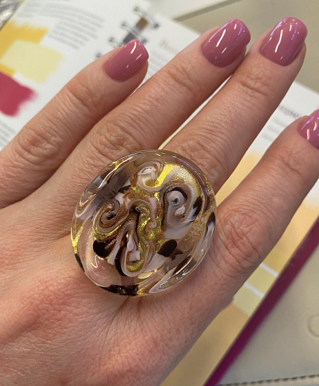 картинка Кольцо Bella 18,5 пудра/золото ENZO BENZO  ювелирный  магазин Калина являющийся официальным дистрибьютором в России 