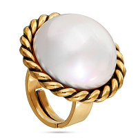 Кольцо old money (майорка белая 22 мм, г/п: золото,от 17 р регулируется) Uvelina MG05 0028G-01R-7