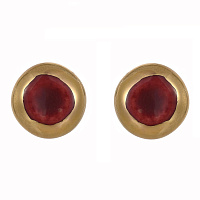 Пусеты (керамика бордо, г/п: золото, 0.9х0.9см, 1.3гр.) Испания 01902039 Maximilianas