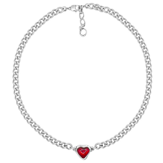 картинка Колье муранское стекло - красный, г/п: серебро, 45+6 см, 241807-03 Испания Ciclon New Cuore ювелирный  магазин Калина являющийся официальным дистрибьютором в России 