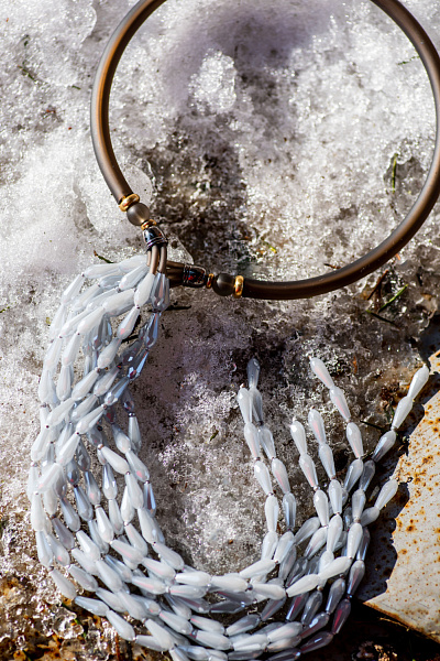 Колье Водопад (Богемское стекло, каучук) Италия Perfetto