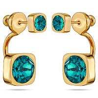 Серьги Теннис (Кристаллы изумрудные, 4мм, 8 мм, г/п: золото) Uvelina SW00 0004G-229E