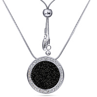 Колье Галактика (Кристаллы черные, г/п: родий, 86 см) Uvelina SW00 0060R-280P1