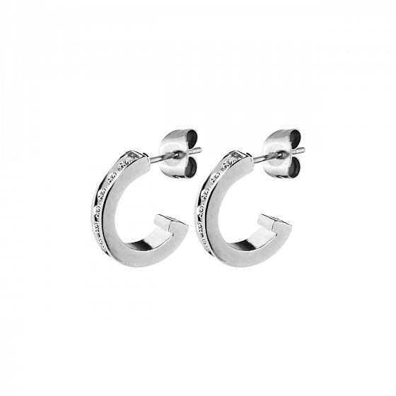 картинка Серьги DESOLO (кристалл прозрачный, г/п: родий, 1 см) Дания DYRBERG/KERN 333114 ювелирный  магазин Калина являющийся официальным дистрибьютором в России 